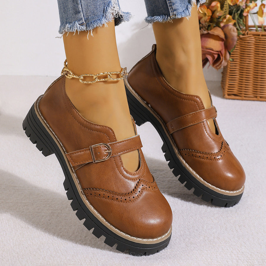 PU Leather,Rubber Imported Size &amp loafers in dark brown with platform silhouette