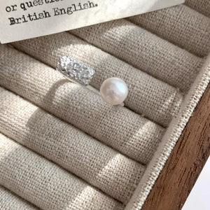 Freshwater Pearl,925 sterling silver Care instructions: Avoid wearing during exe ring in Silver with open silhouette
