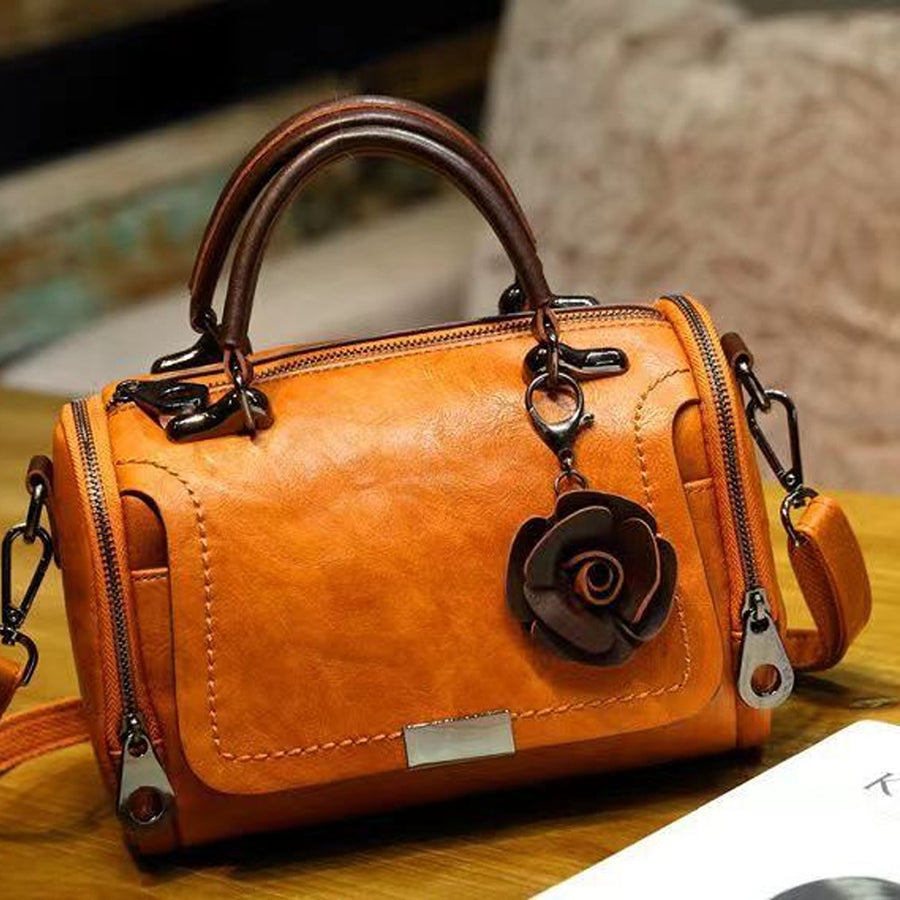 PU Leather Imported Size &amp crossbody bag in Dark Brown with structured silhouette