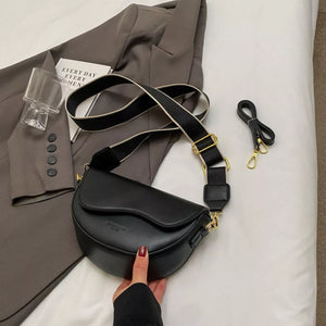 Leather Crescent Crossbody Bag option 6