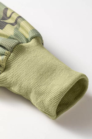 Camouflage Waffle Knit Oversized Sweatshirt, view 15