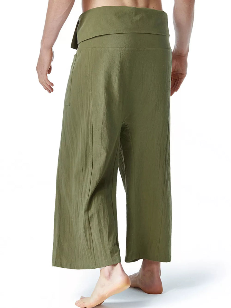 Coffee Men's Loose Fit Sweatpants With Tie Waist