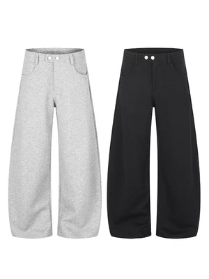 wide-leg pants in Light Gray with high-waisted and full-length