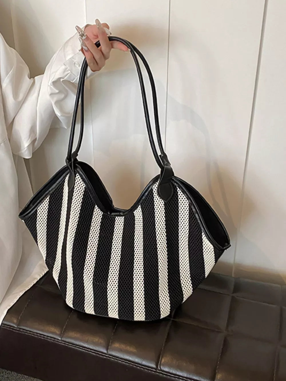Polyester Imported Size &amp handbag in Black with relaxed silhouette