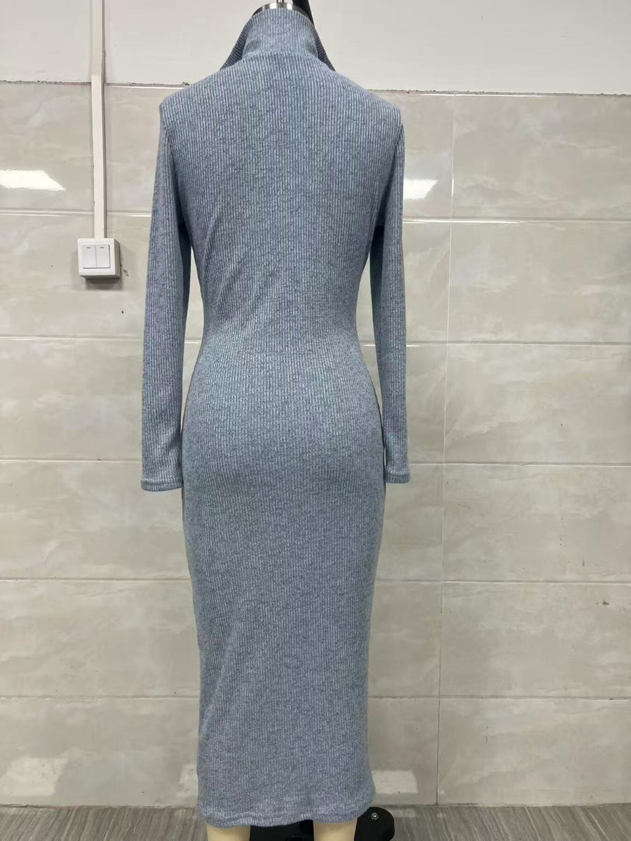 Black sweater dress with midi and pullover