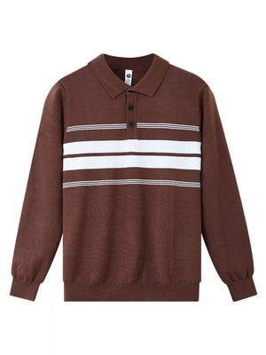 Black polo shirt with hip-length and half-button