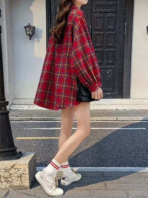 Plaid Button Up Long Sleeve Shirt option 8