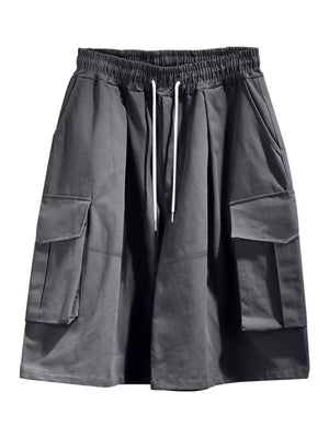 Men's Full Size Cargo Shorts With Drawstring Waist in Khakis, view 13