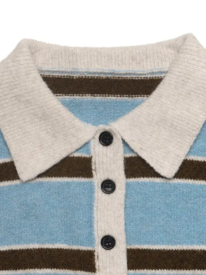 Striped Polo Collar Sweater option 7