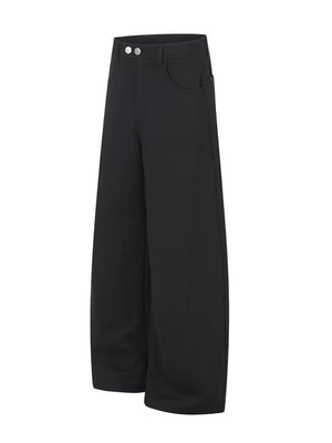 wide-leg pants in Black with high-waisted and full-length
