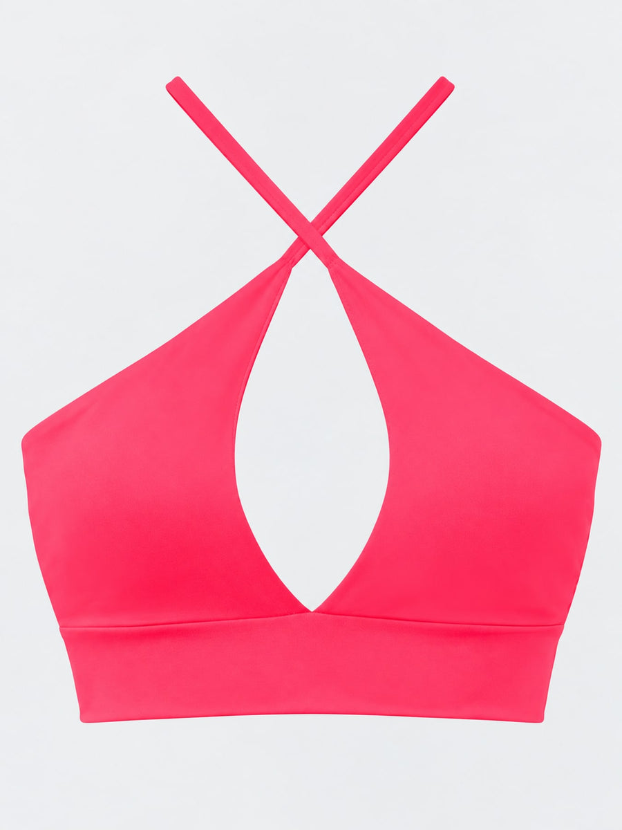 halter top in sage green with crisscross and cropped