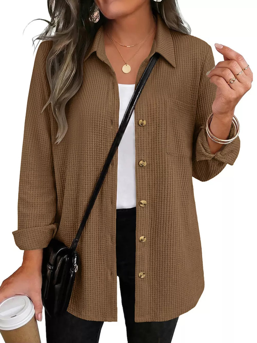 Black relaxed button-down shirt with collared