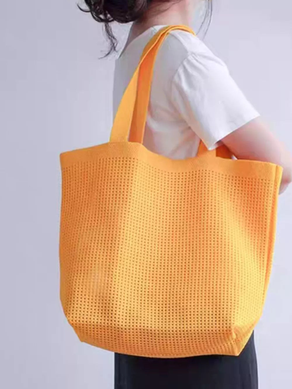 Orange Lightweight Woven Shoulder Bag