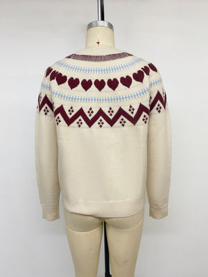 crewneck sweater in burgundy