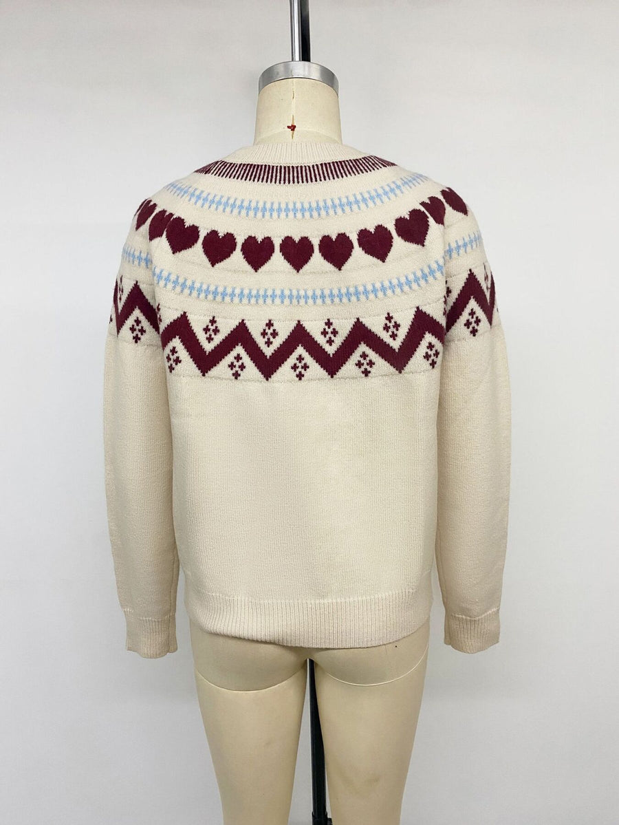 crewneck sweater in burgundy