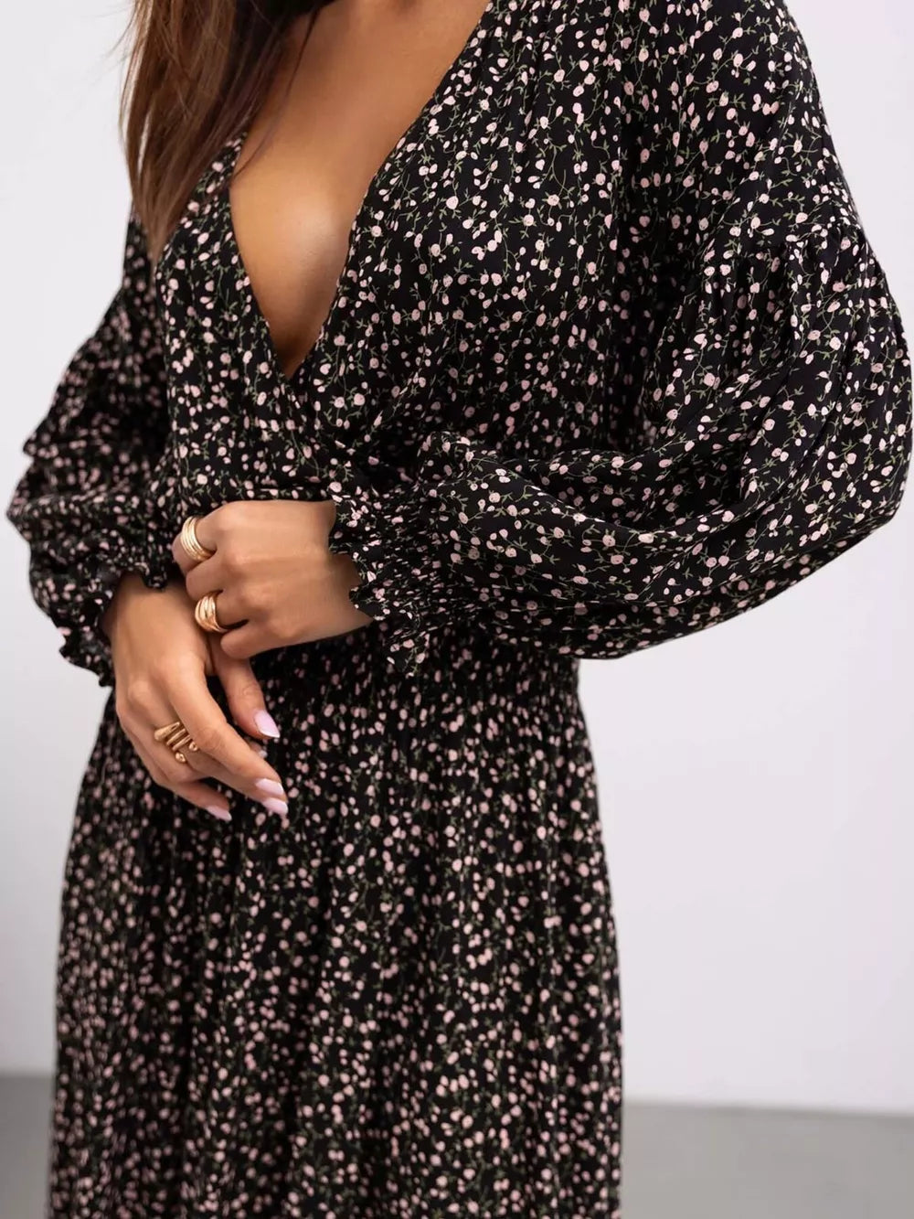 hot pink maxi dress featuring tiered and floral