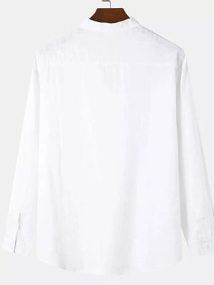 Light Blue Men's Plus Size Long Sleeve Button Shirt