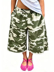 Wide-leg Cropped Sweatpants With Pockets in Gray