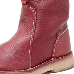 Round Toe Flats Boots in Tan with round toe