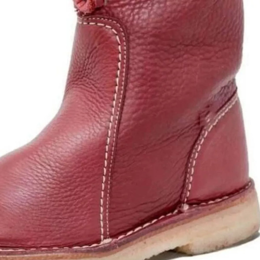 Round Toe Flats Boots in Tan with round toe