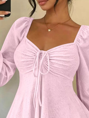 peplum top featuring eyelet in White with 100% polyester Care instructions: Machine wash cold texture