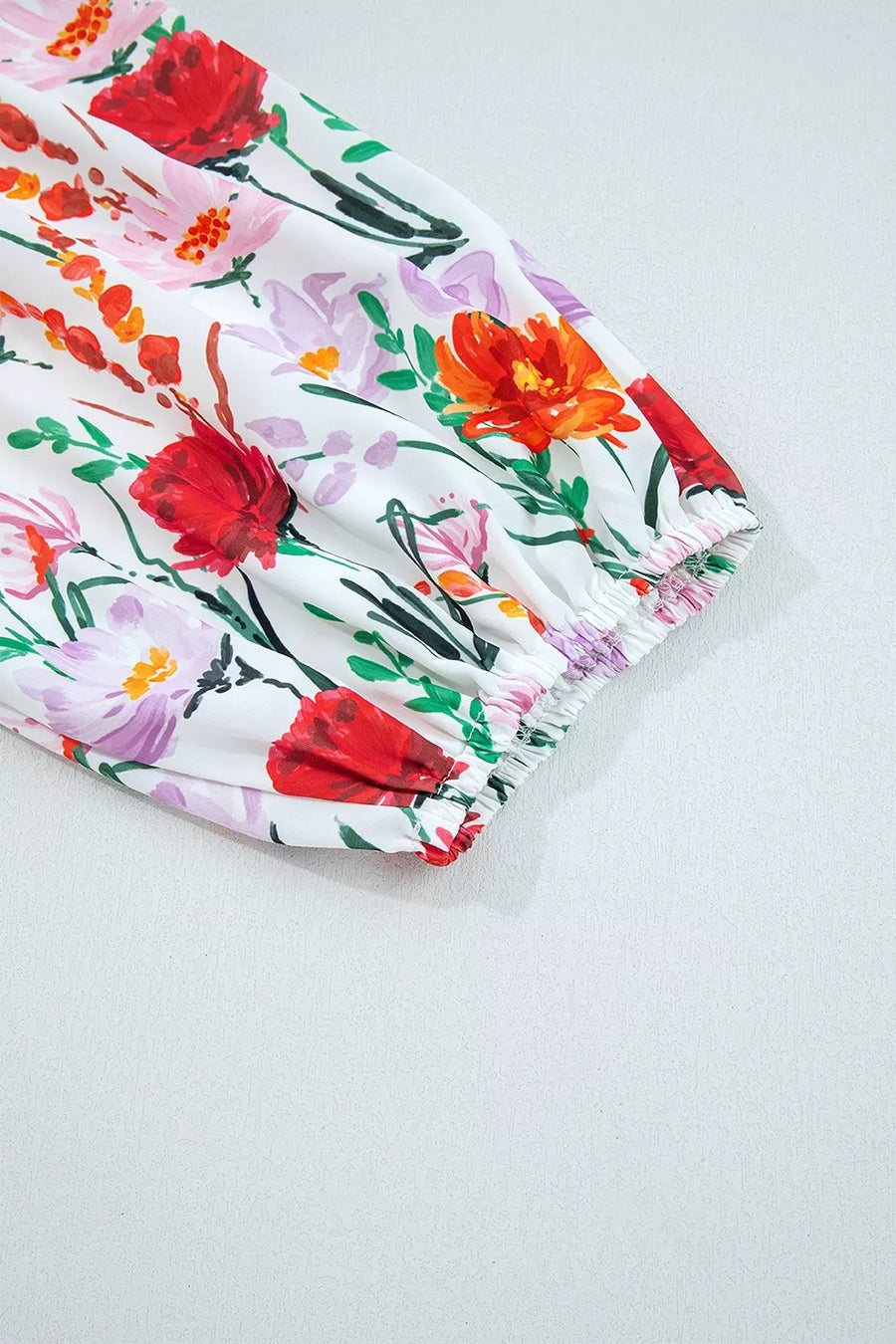 Floral Print 3/4 Puff Sleeve Mini Dress option 9