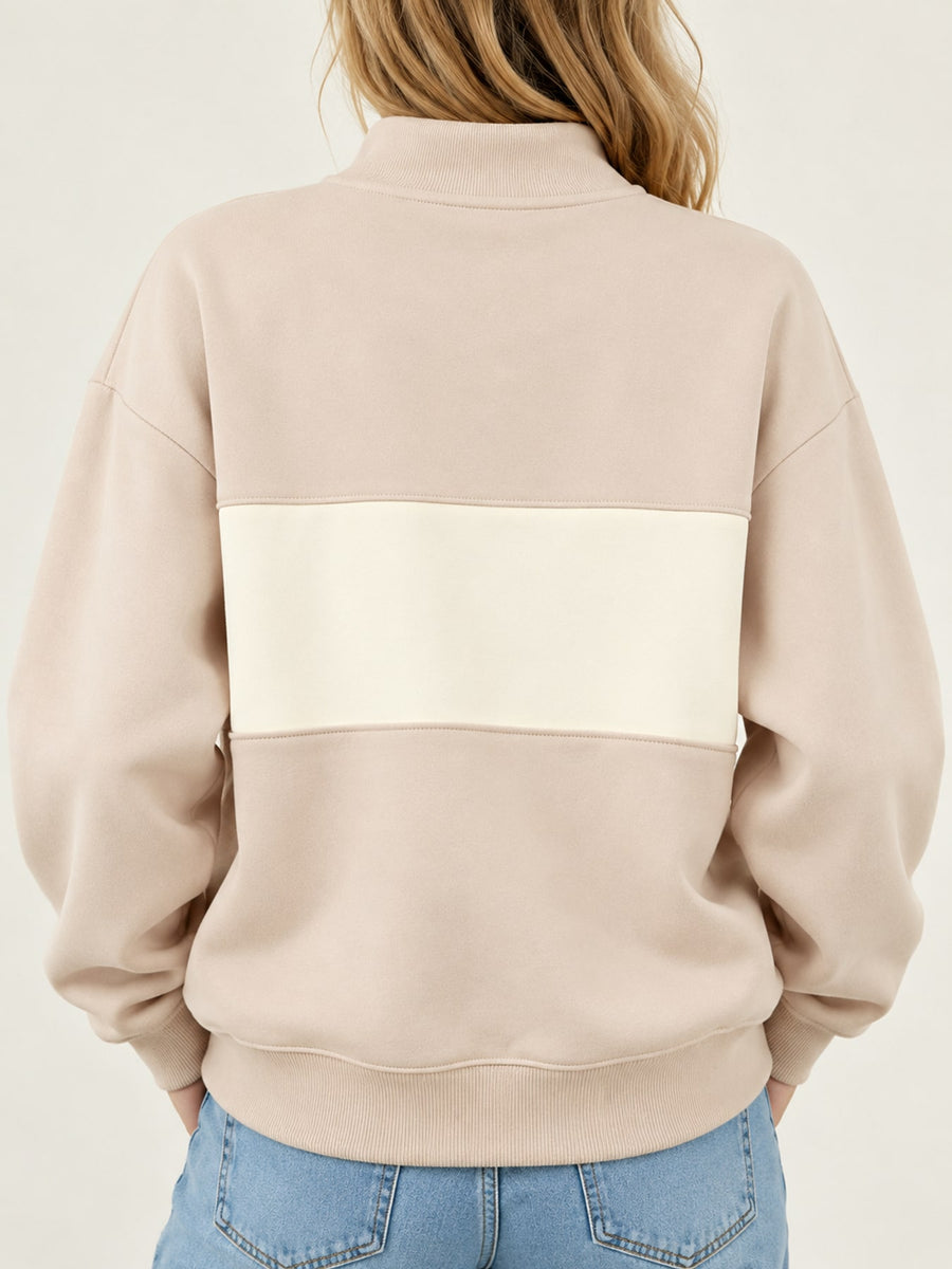 Peacock Blue sweatshirt with ribbed and long sleeve