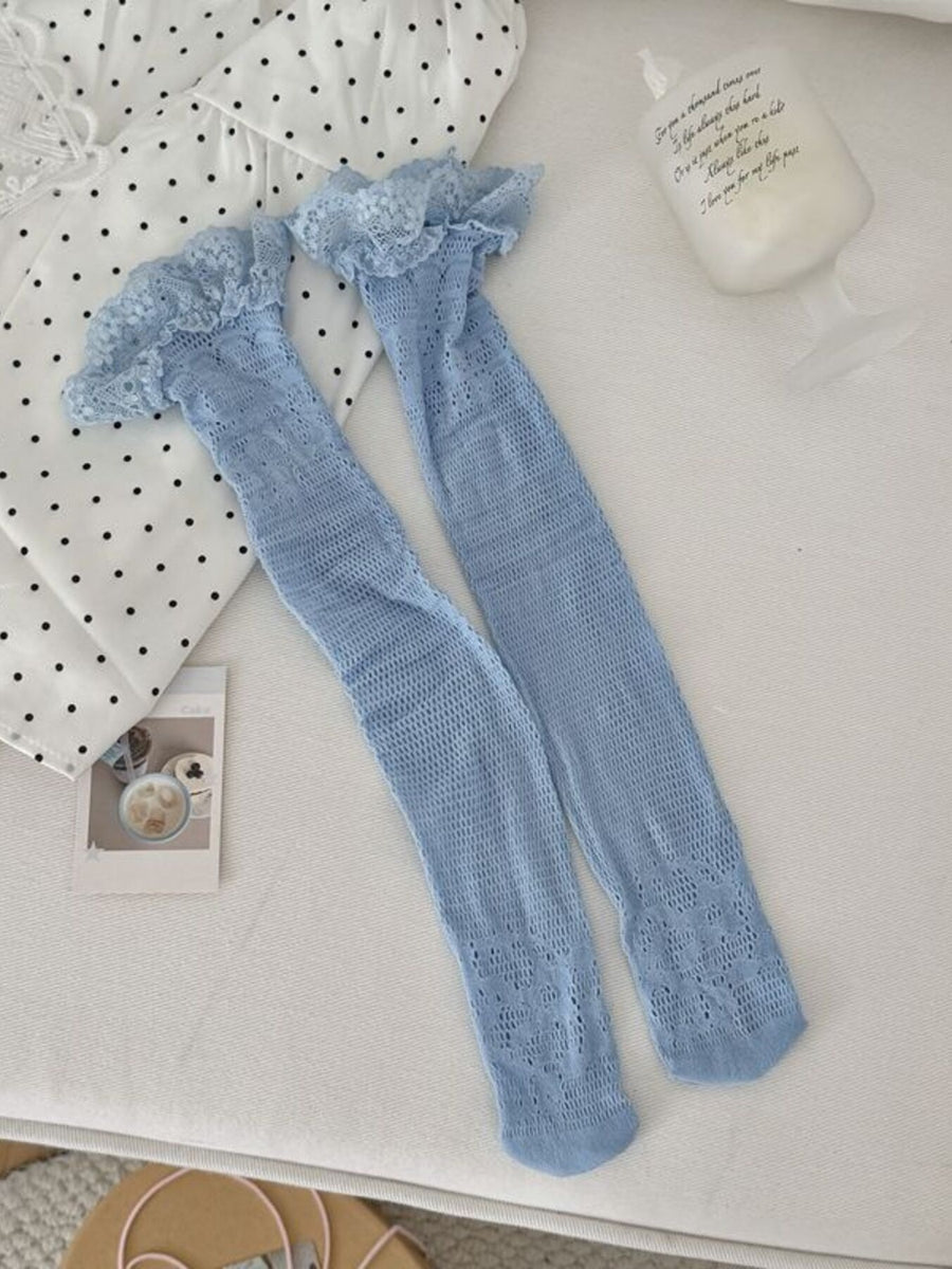 socks in White with knee-high and knee-length