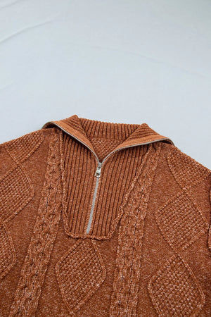 rust relaxed sweater dress with collared