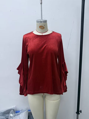 Black Forest relaxed blouse with round neck