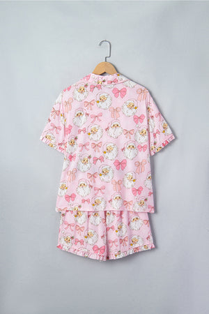 vintage-inspired pajama set in Blush Pink with collared