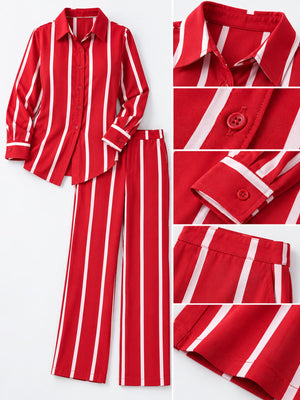 kelly green relaxed two-piece set with collared