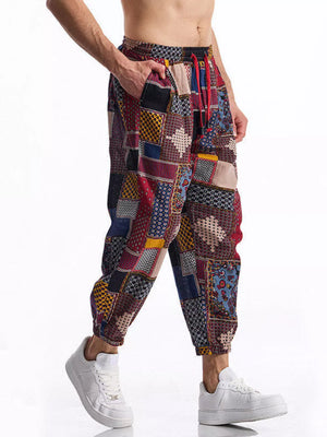 Sherbet Men's Full Size Printed Drawstring Casual Pants