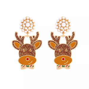 Synthetic Pearl, 18K Gold-Plated, Resin, Zinc alloy Care instructions: Avoid wea earrings in brown with straight silhouette