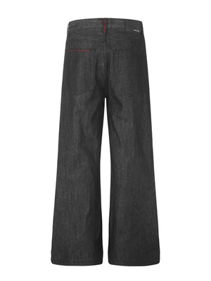 80% Cotton, 20% Polyester Care instructions: Machine wash cold flare jeans in Black with flared silhouette
