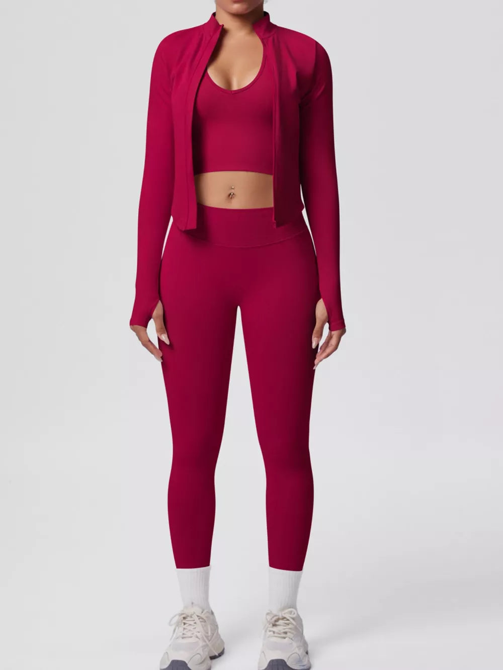 Black active set with lightweight and long sleeve