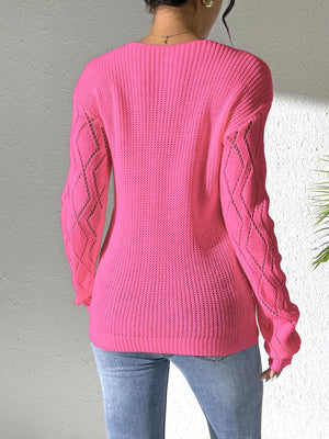 Dark Blue pullover sweater featuring lace and floral