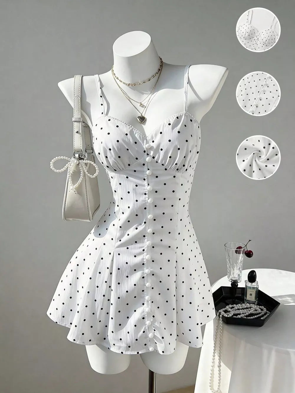romantic mini dress in white with sweetheart