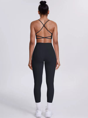 sports bra in Black with buttery-soft and cropped