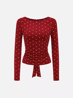 Red t-shirt with cropped and tie