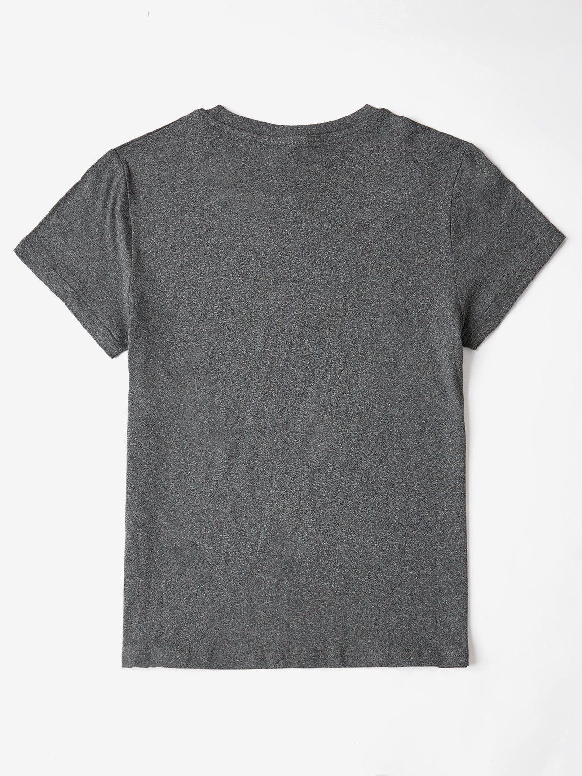 Dark Gray Heather T-Shirt with crew neck and short sleeves.