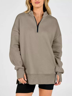 65% polyester, 30% viscose, 5% elastane Care instructions: Machine wash cold sweatshirt in Light Gray with oversized