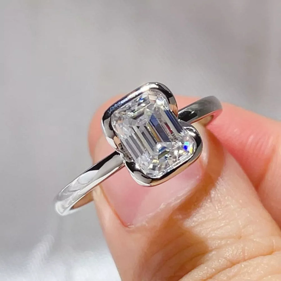 Sterling Silver, 0.3 Carat Moissanite Solitaire Ring In Sterling Silver in Sterling Silver