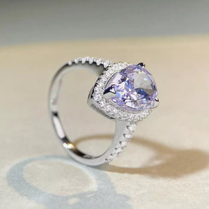 925 sterling silver,Zircon Care instructions: Avoid wearing during exercise, as ring in Pink Purple with fitted silhouette