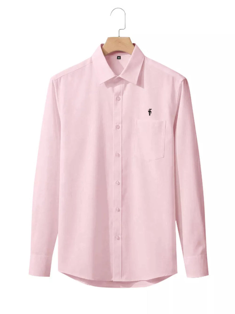 Men's Slim Fit Button Up Shirt Plus Size in Pink
