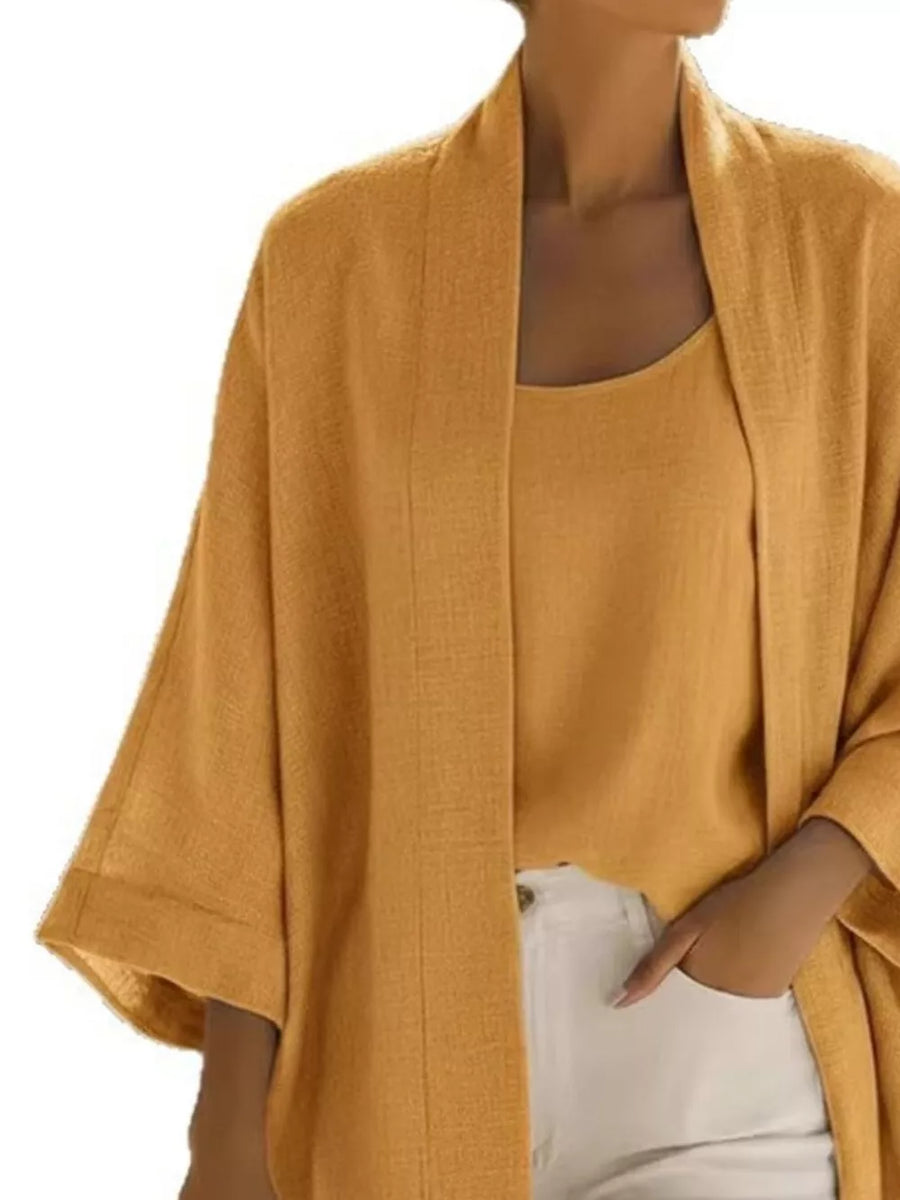 Yellow cardigan
