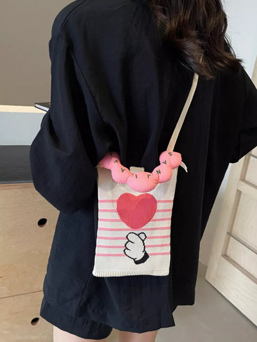 Heart And Hand Knitted Crossbody Bag in this colorway
