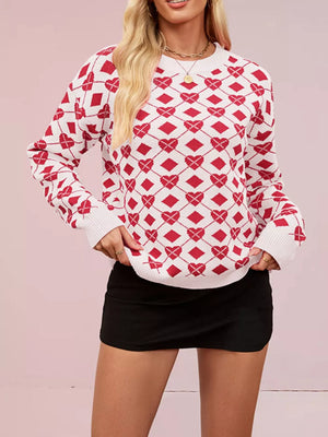 50% Viscose 28% polyester 22% polyamide Care instructions: Machine wash cold pullover sweater in White Red Heart with