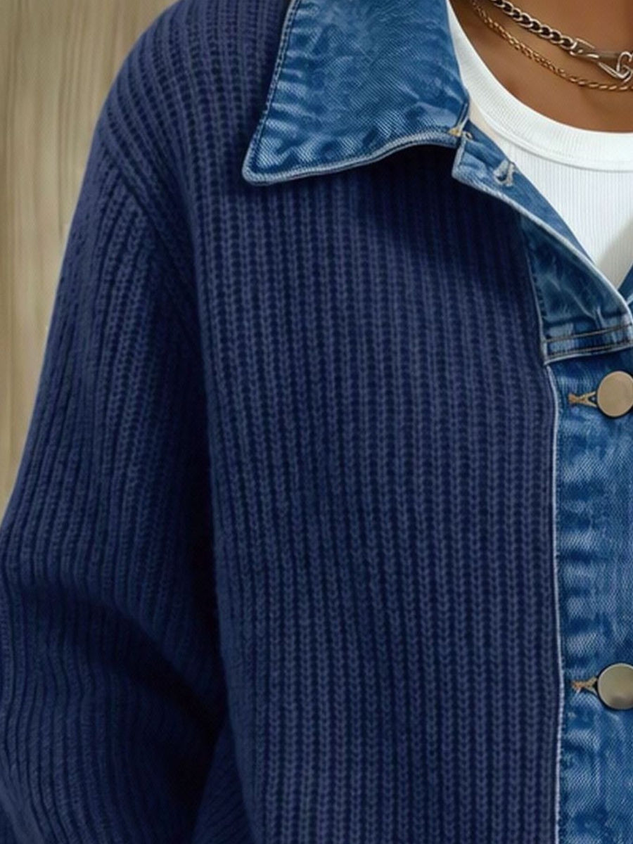modern cardigan in Brown with collared