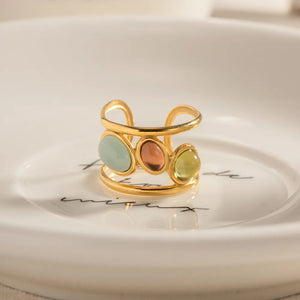 ring in gold featuring open cuff style and open cuff fit
